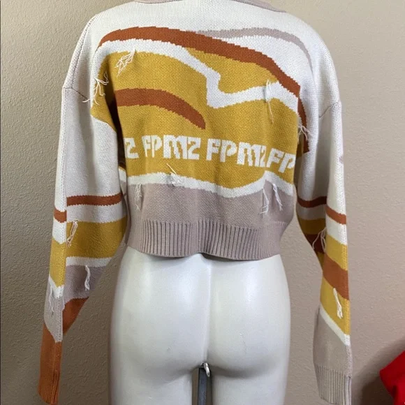 Rare FPMZ HARAJUKU y2k retro crop logo sweater *sold out* cardigan M❤️❤️ - Picture 7 of 8